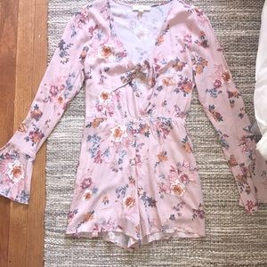 Baby pink long sleeve romper